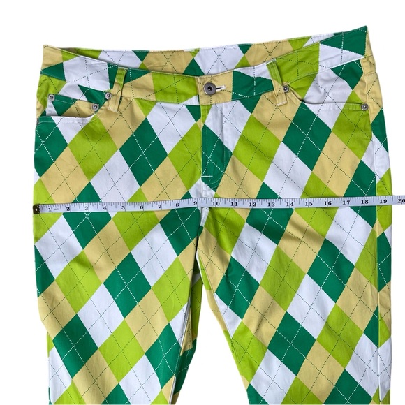 Loudmouth Golf Pants Argyle print slim Fit Women’s 34” Preppy Sporty Low Rise - Picture 6 of 10